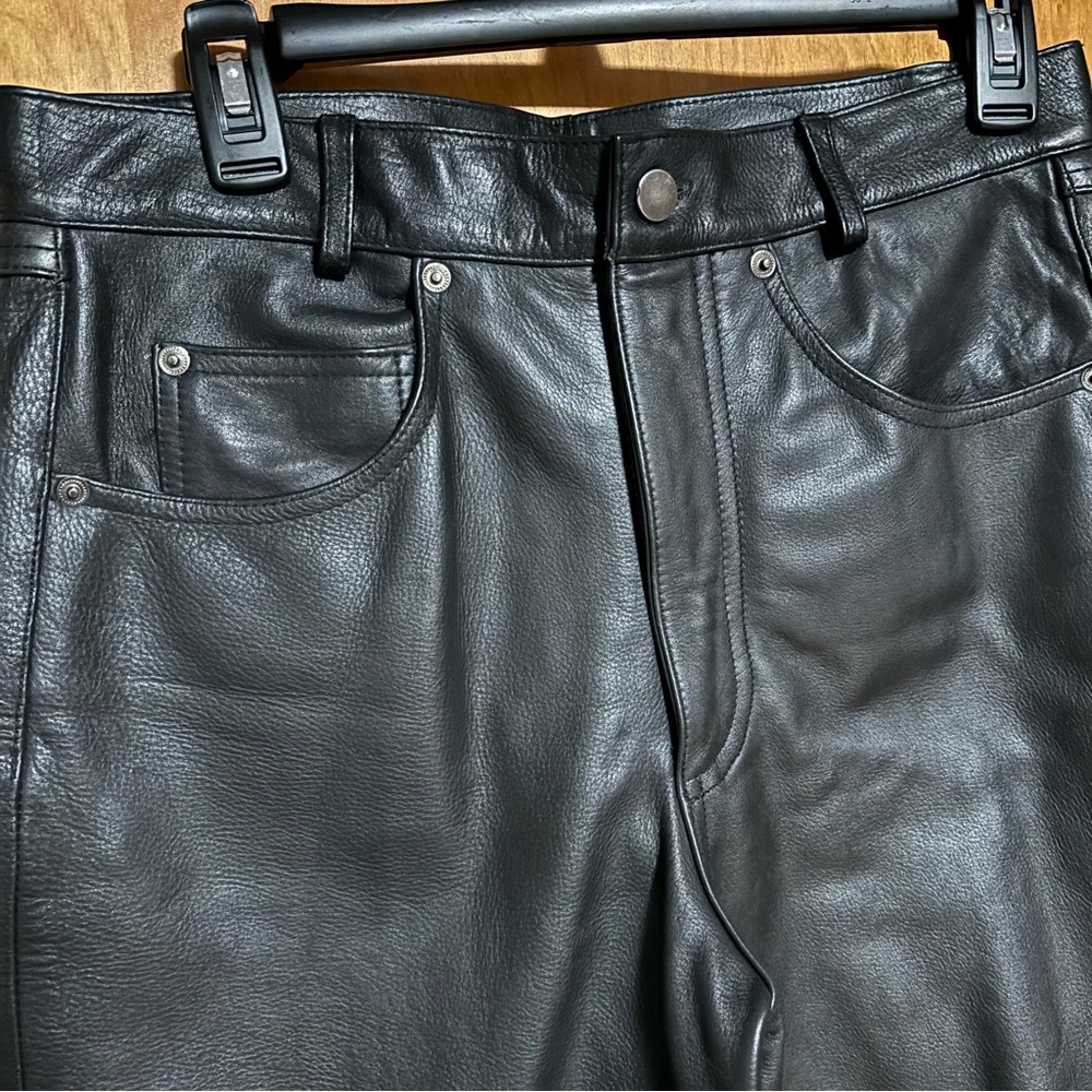 Wilsons Black Leather Jeans Size 32